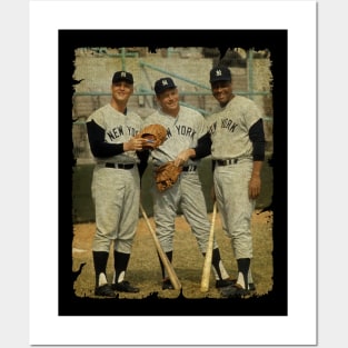 Roger Maris, Mickey Mantle, and Elston Howard in New York Yankees Posters and Art